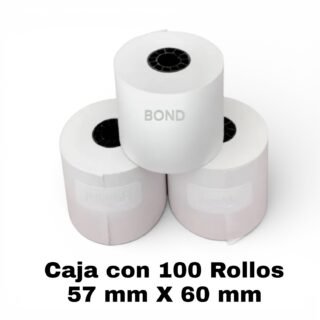 Caja con 100 Rollos Bond 57 x 60 mm